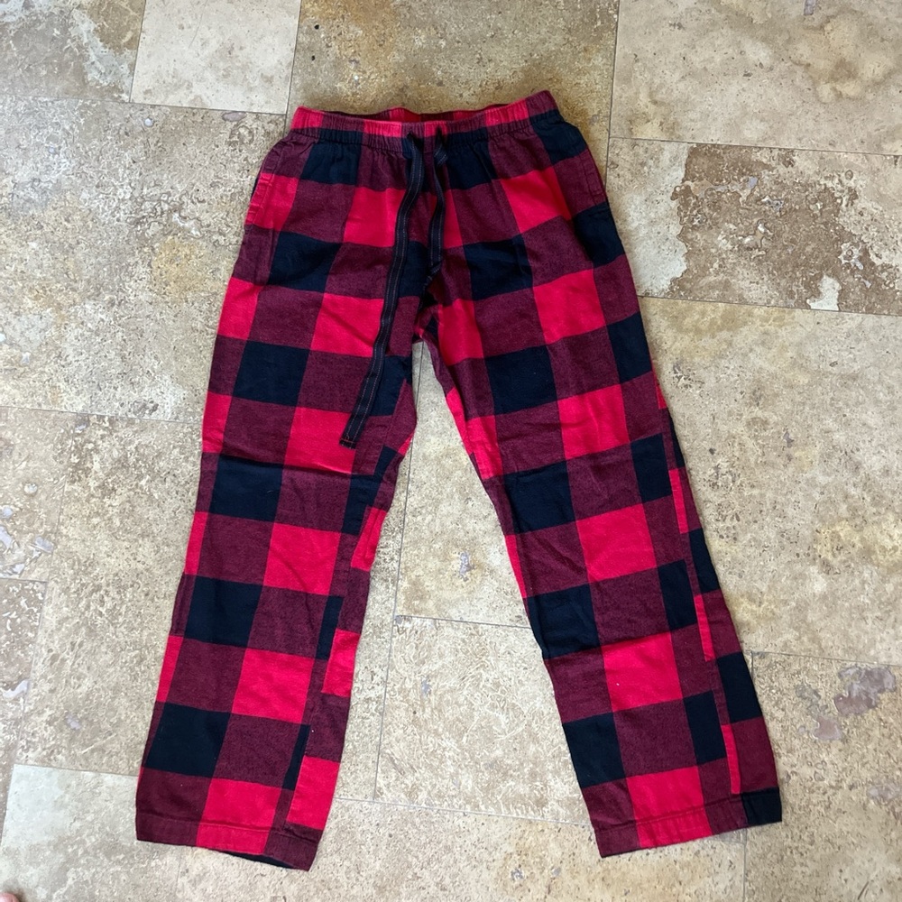 Old Navy Red and Black Plaid Pants